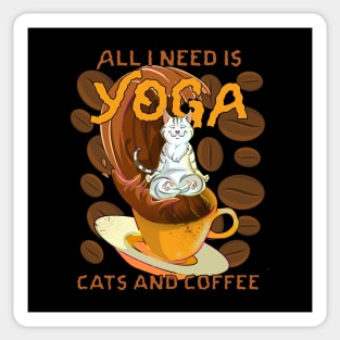 Kitty Coffee Meditating Cat Sticker